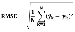 Формула вычисления корня из среднеквадратичной ошибки
